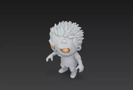 Gray Zombie 3D Model Realistic Halloween Horror Character 3D print model_13