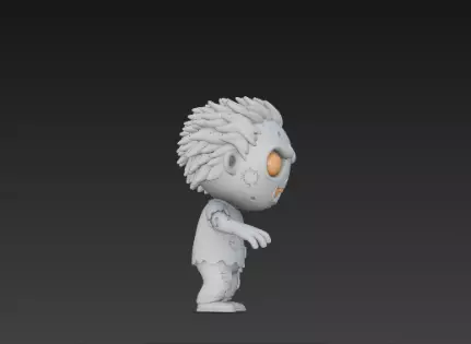 Gray Zombie 3D Model Realistic Halloween Horror Character 3D print model_4