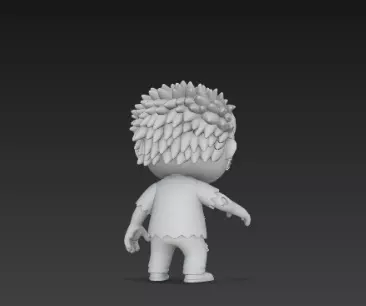 Gray Zombie 3D Model Realistic Halloween Horror Character 3D print model_6