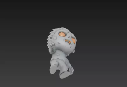 Gray Zombie 3D Model Realistic Halloween Horror Character 3D print model_18