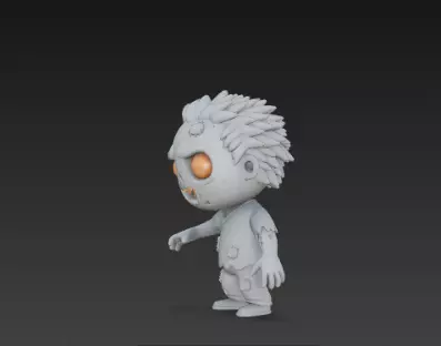 Gray Zombie 3D Model Realistic Halloween Horror Character 3D print model_11