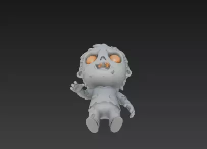 Gray Zombie 3D Model Realistic Halloween Horror Character 3D print model_17
