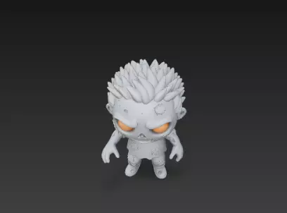 Gray Zombie 3D Model Realistic Halloween Horror Character 3D print model_14