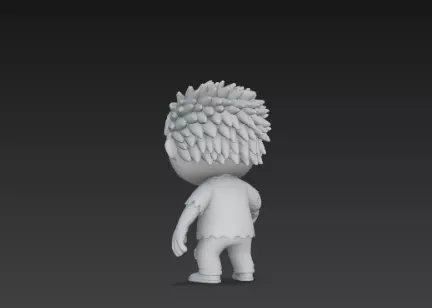 Gray Zombie 3D Model Realistic Halloween Horror Character 3D print model_8