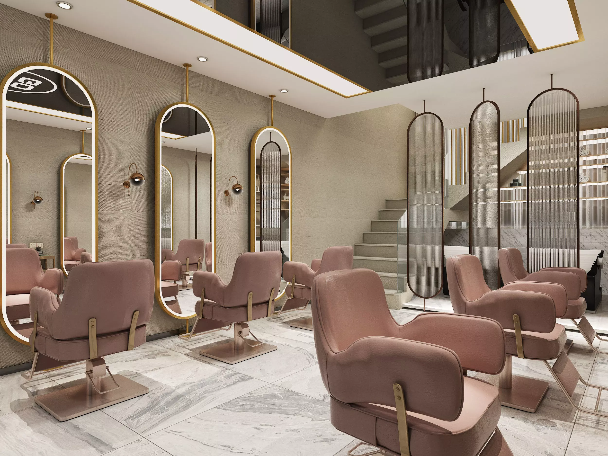 barbershop Low-poly 3D model_2