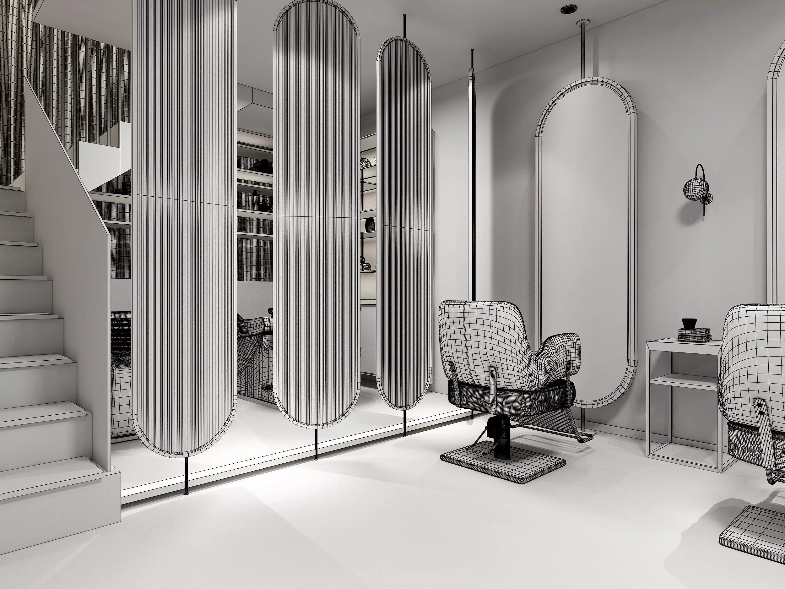 barbershop Low-poly 3D model_9