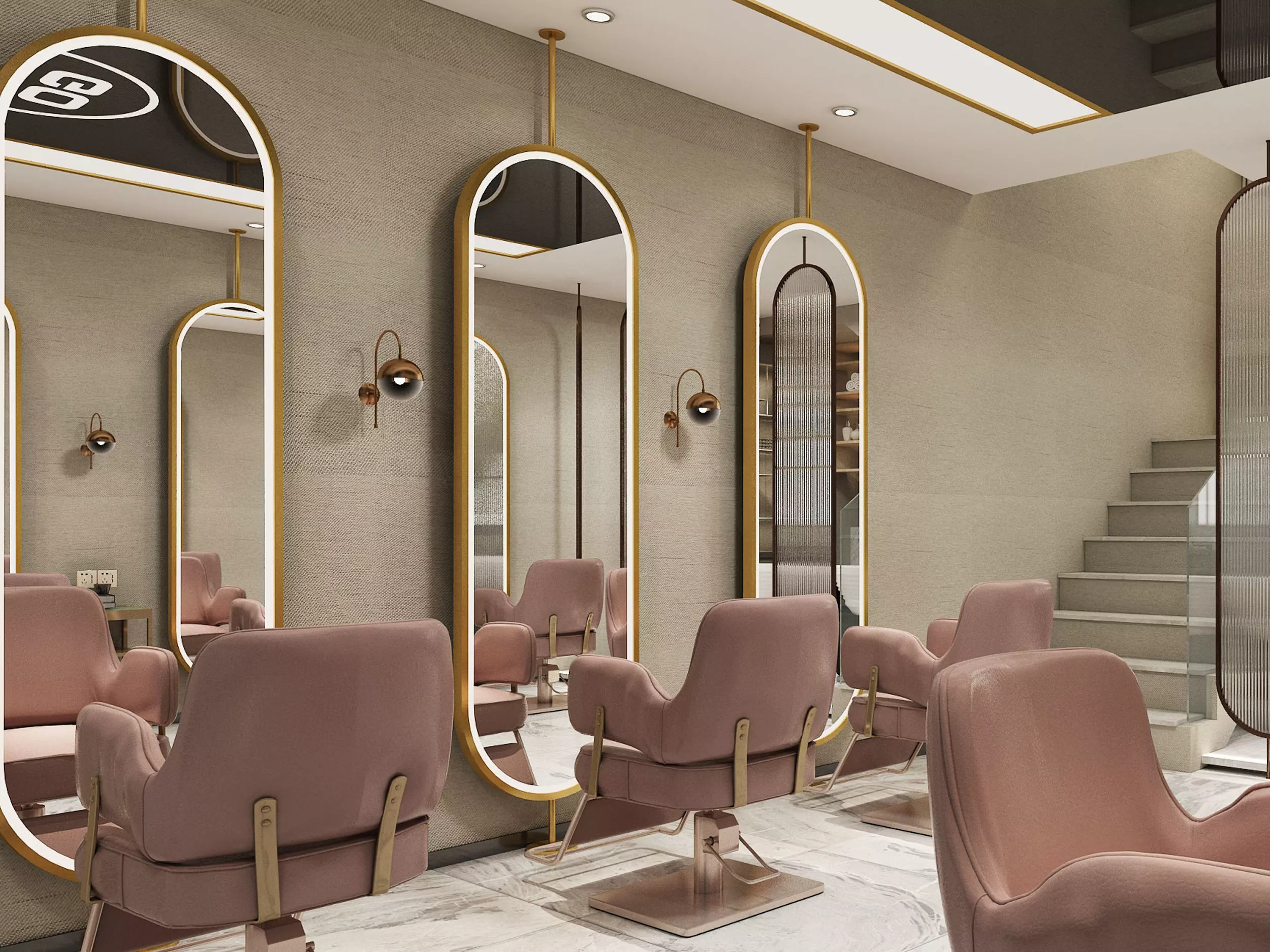 barbershop Low-poly 3D model_5