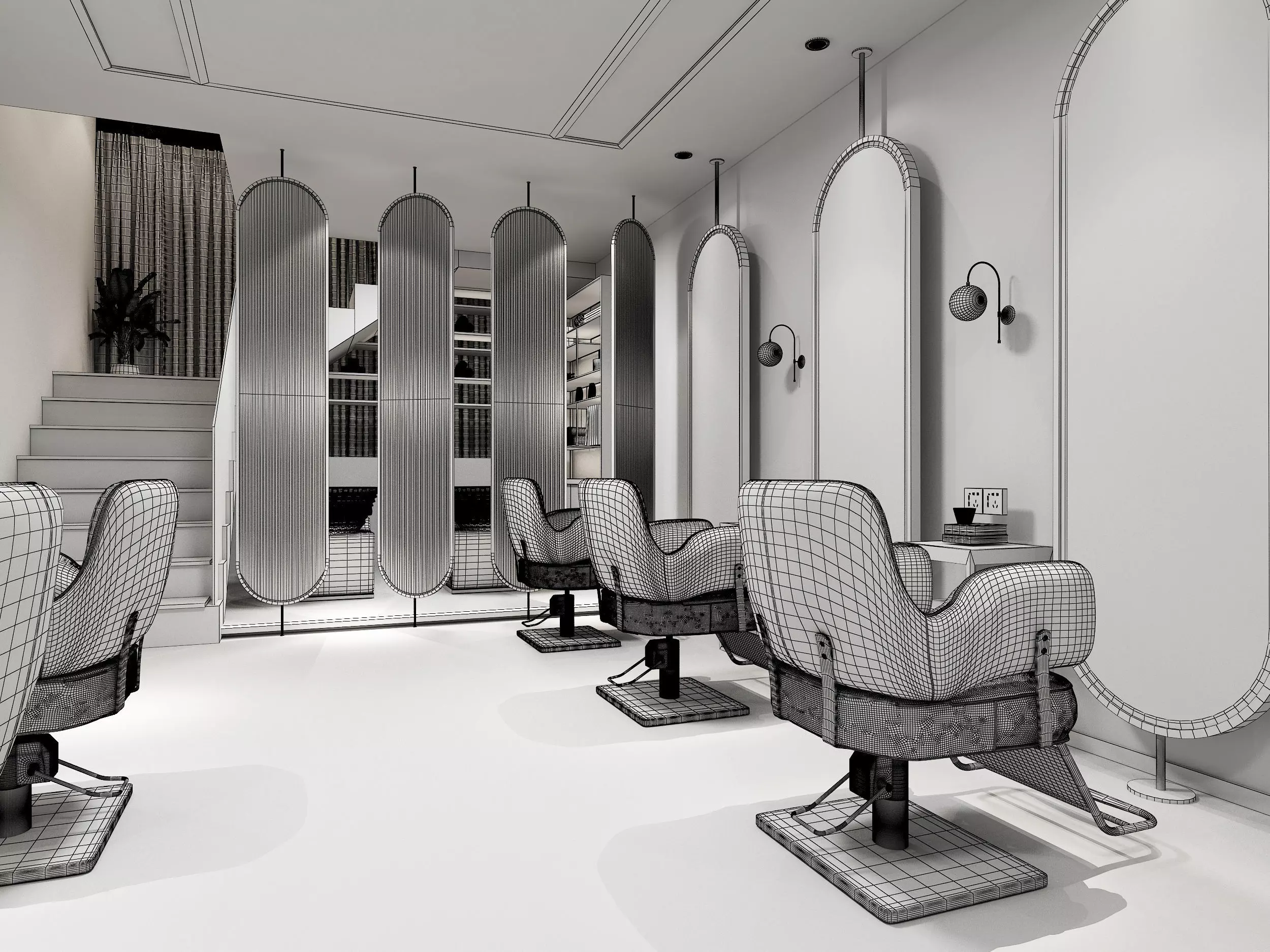 barbershop Low-poly 3D model_10