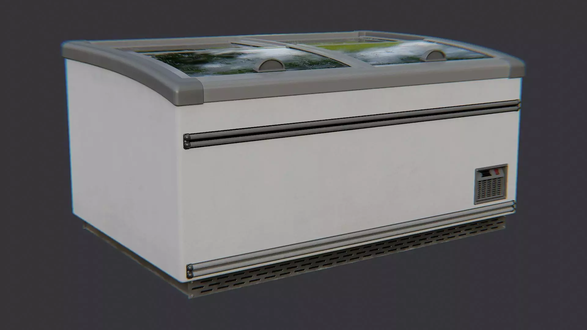 Supermarket Display Freezer Cabinet Low-poly 3D model_2