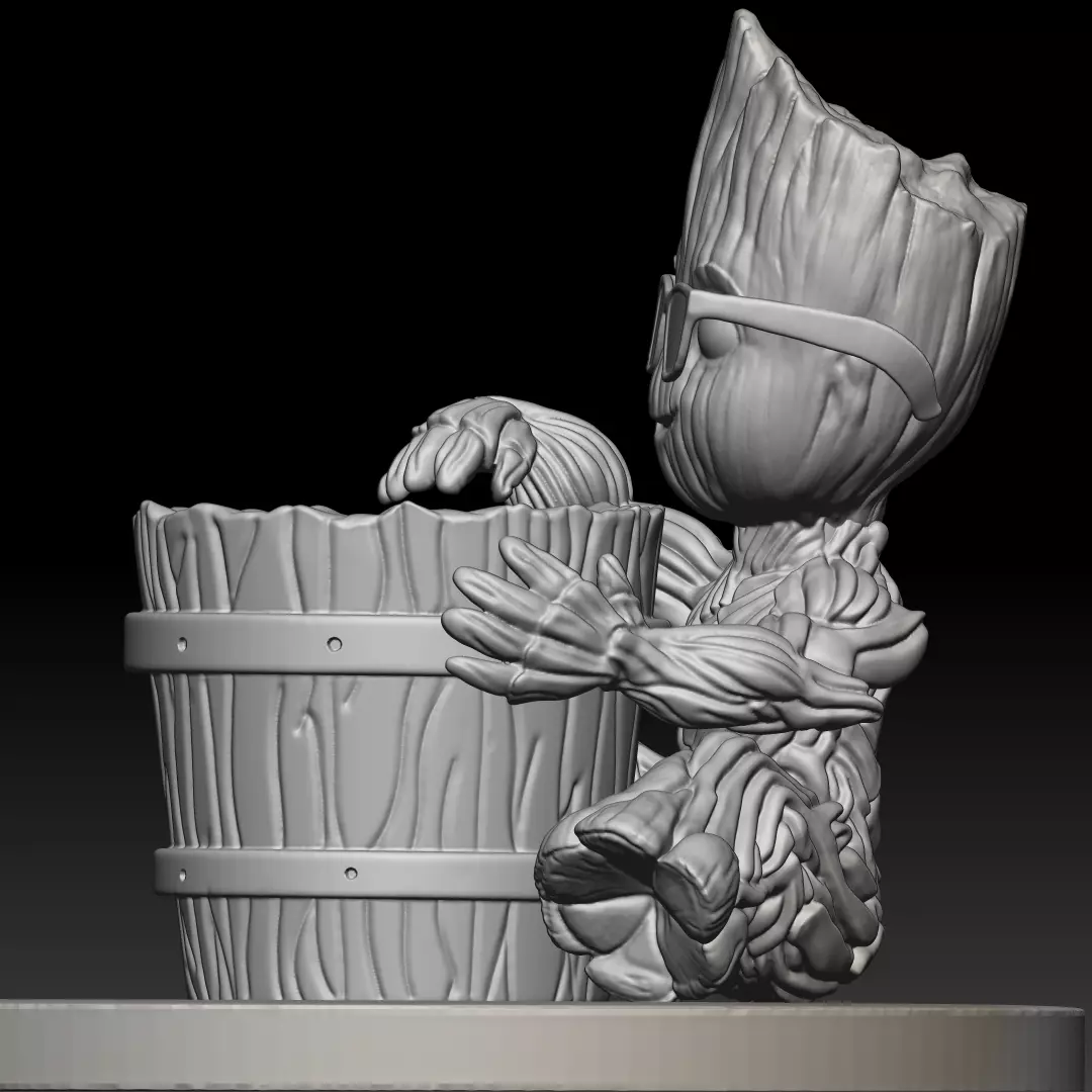 Groot flower pot 3D print model_4