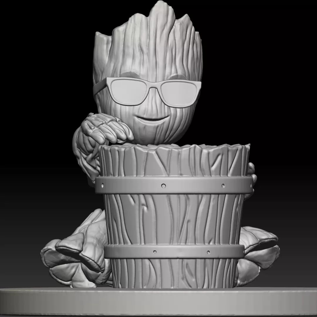 Groot flower pot 3D print model_1