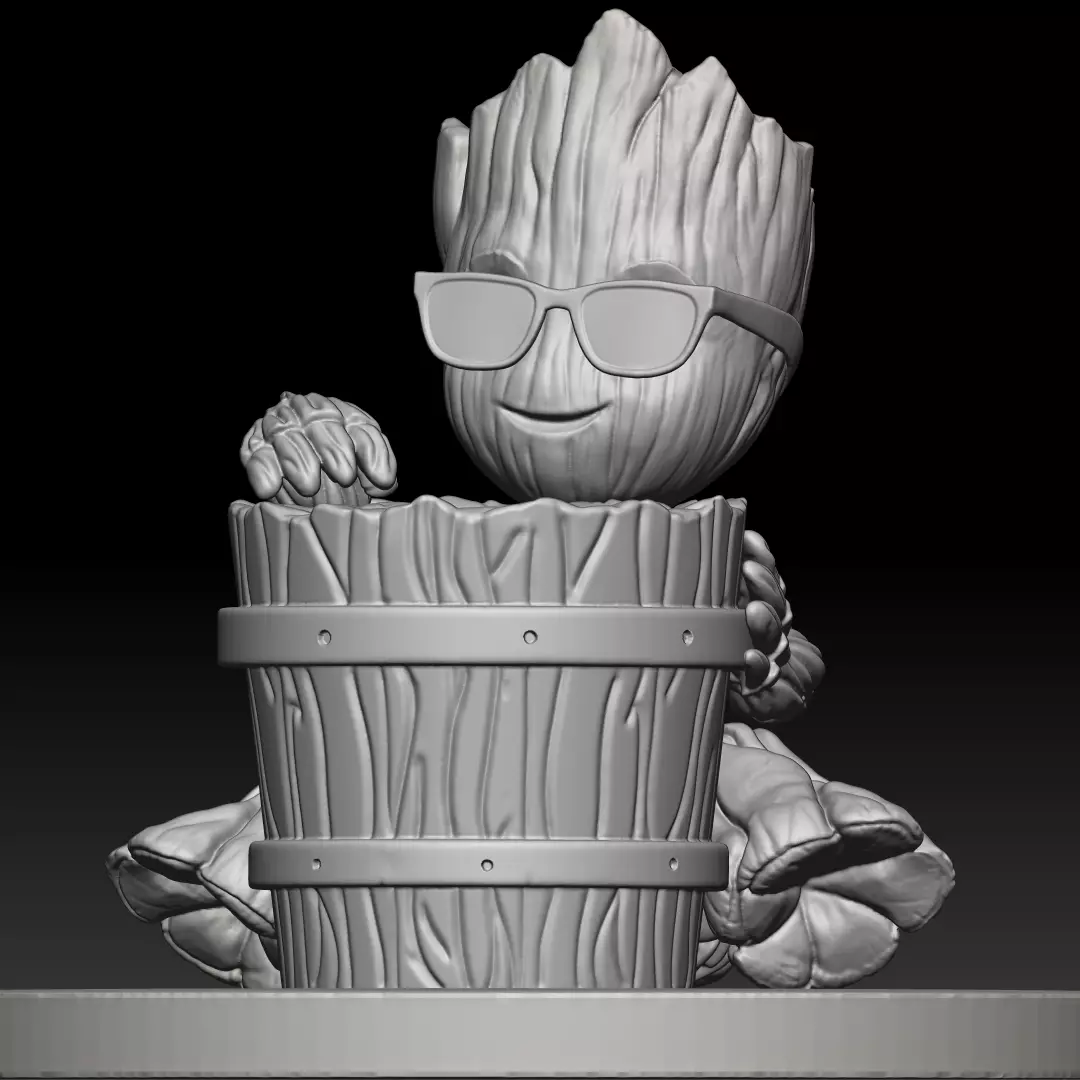 Groot flower pot 3D print model_0