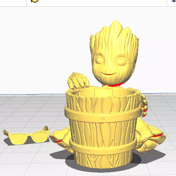Groot flower pot 3D print model_6