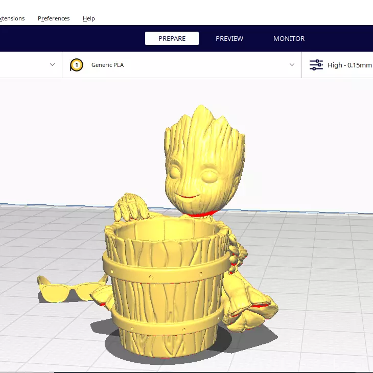 Groot flower pot 3D print model_7