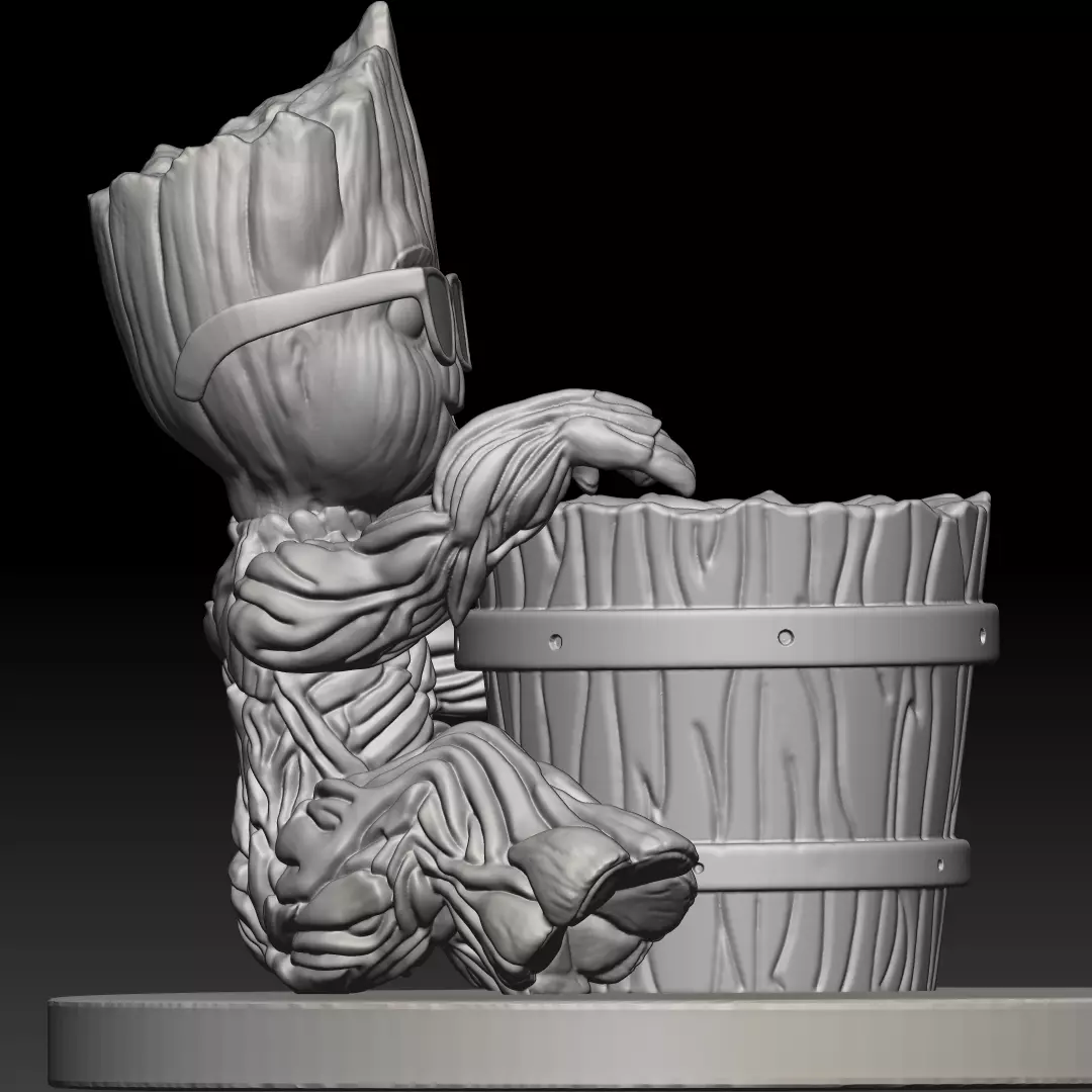 Groot flower pot 3D print model_2