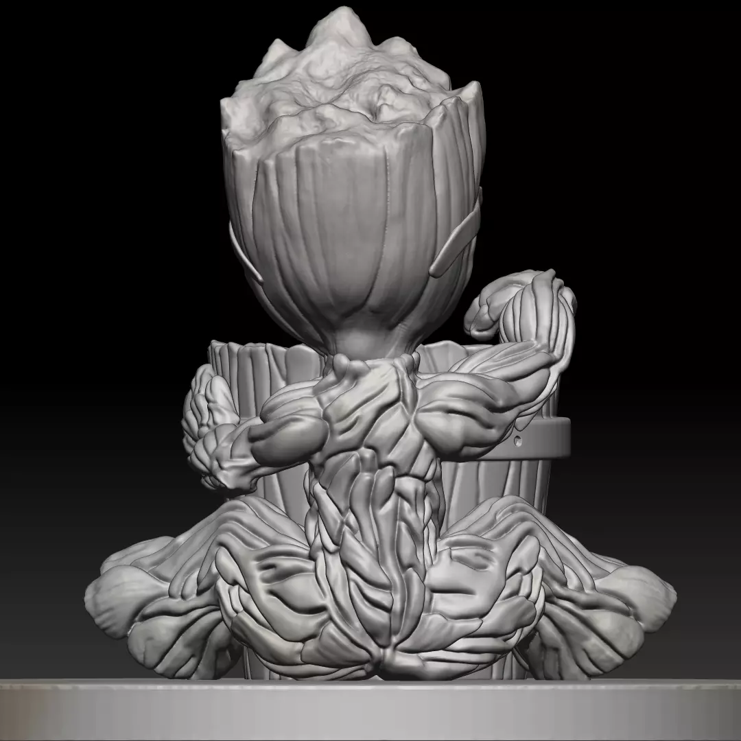 Groot flower pot 3D print model_3