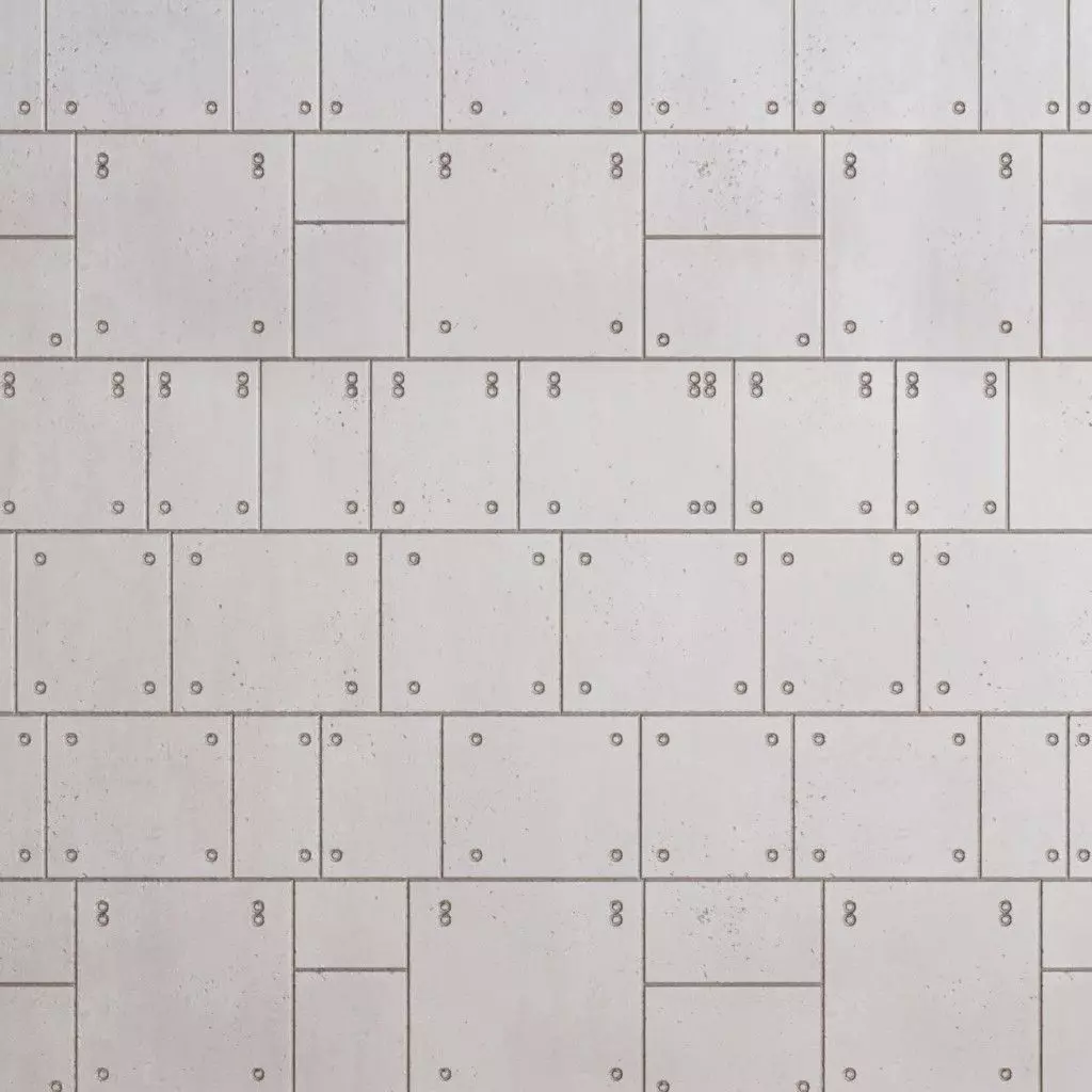 Clean Sci-Fi Metal Panel Wall Texture PBR Seamless Texture_2