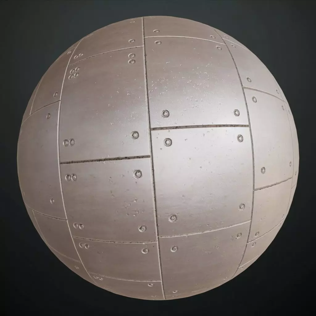 Clean Sci-Fi Metal Panel Wall Texture PBR Seamless Texture_0