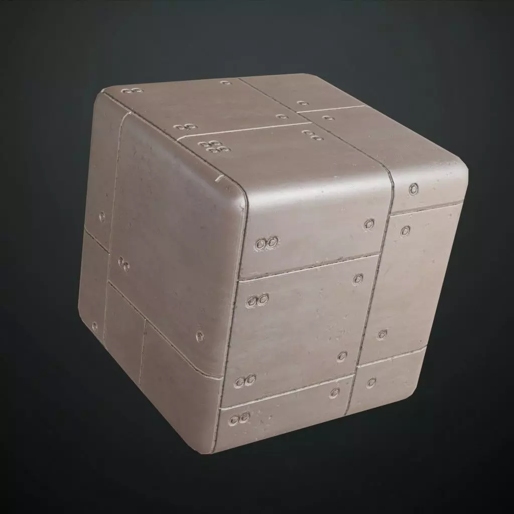 Clean Sci-Fi Metal Panel Wall Texture PBR Seamless Texture_4