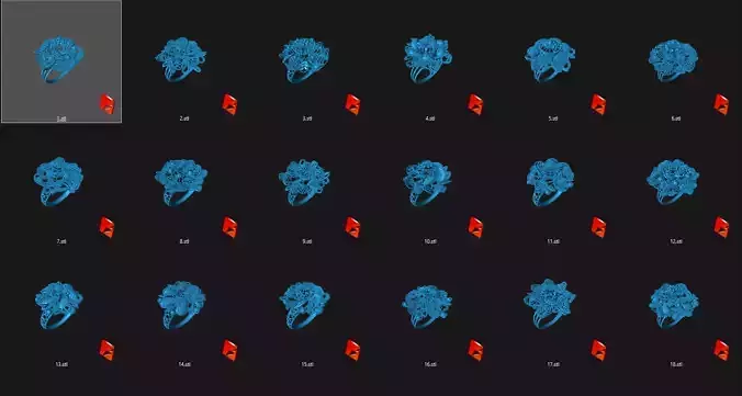 100 PLUS TURKISH RING STL READY TO PRINT