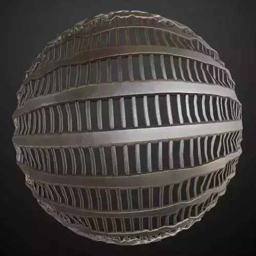 Rusted Metal Slat Grid Plate Texture PBR Seamless