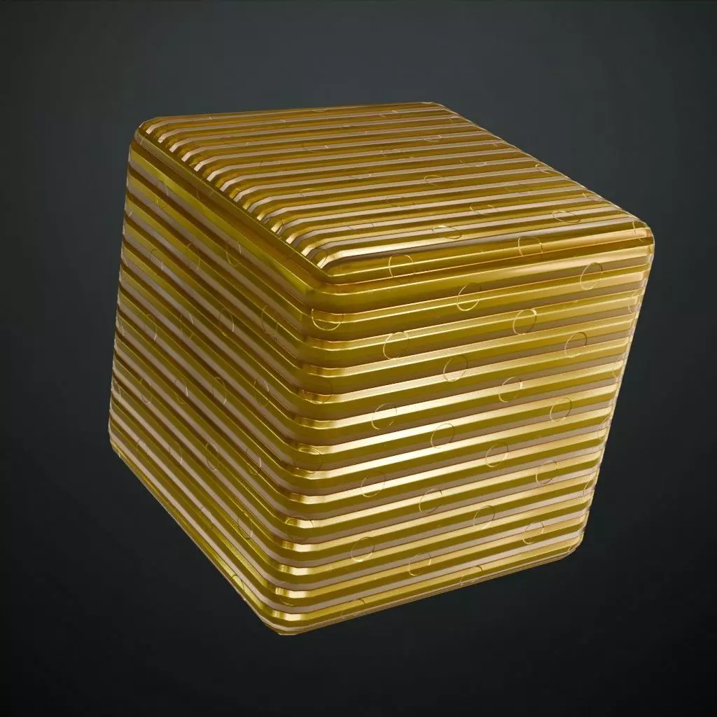 Golden Corrugated Metal Grill Texture PBR Seamless Texture_4