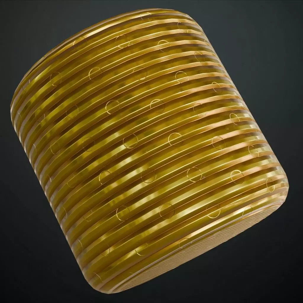 Golden Corrugated Metal Grill Texture PBR Seamless Texture_1