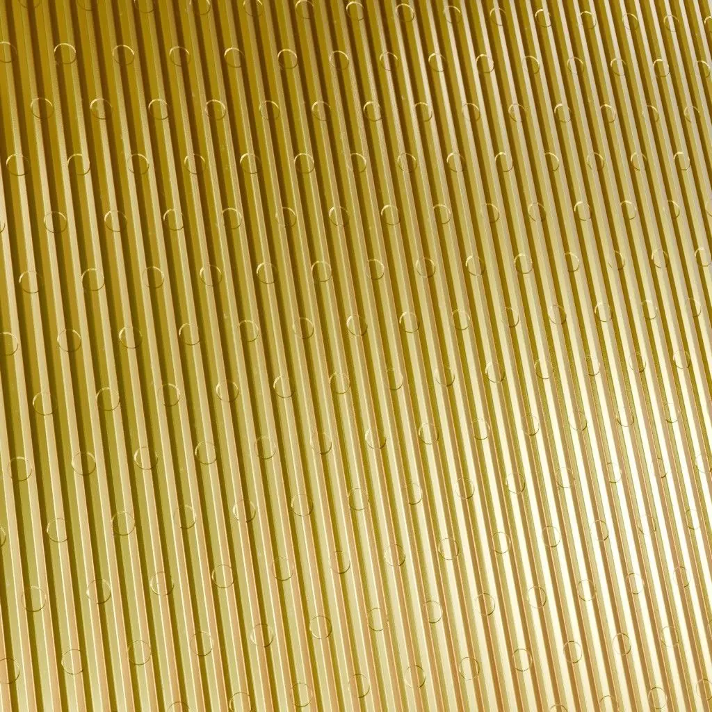 Golden Corrugated Metal Grill Texture PBR Seamless Texture_3