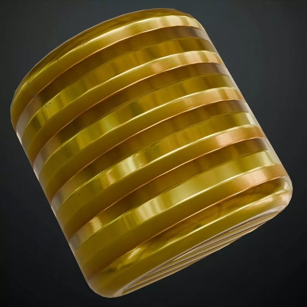 Shiny Golden Corrugated Metal Texture PBR Seamless Texture_1