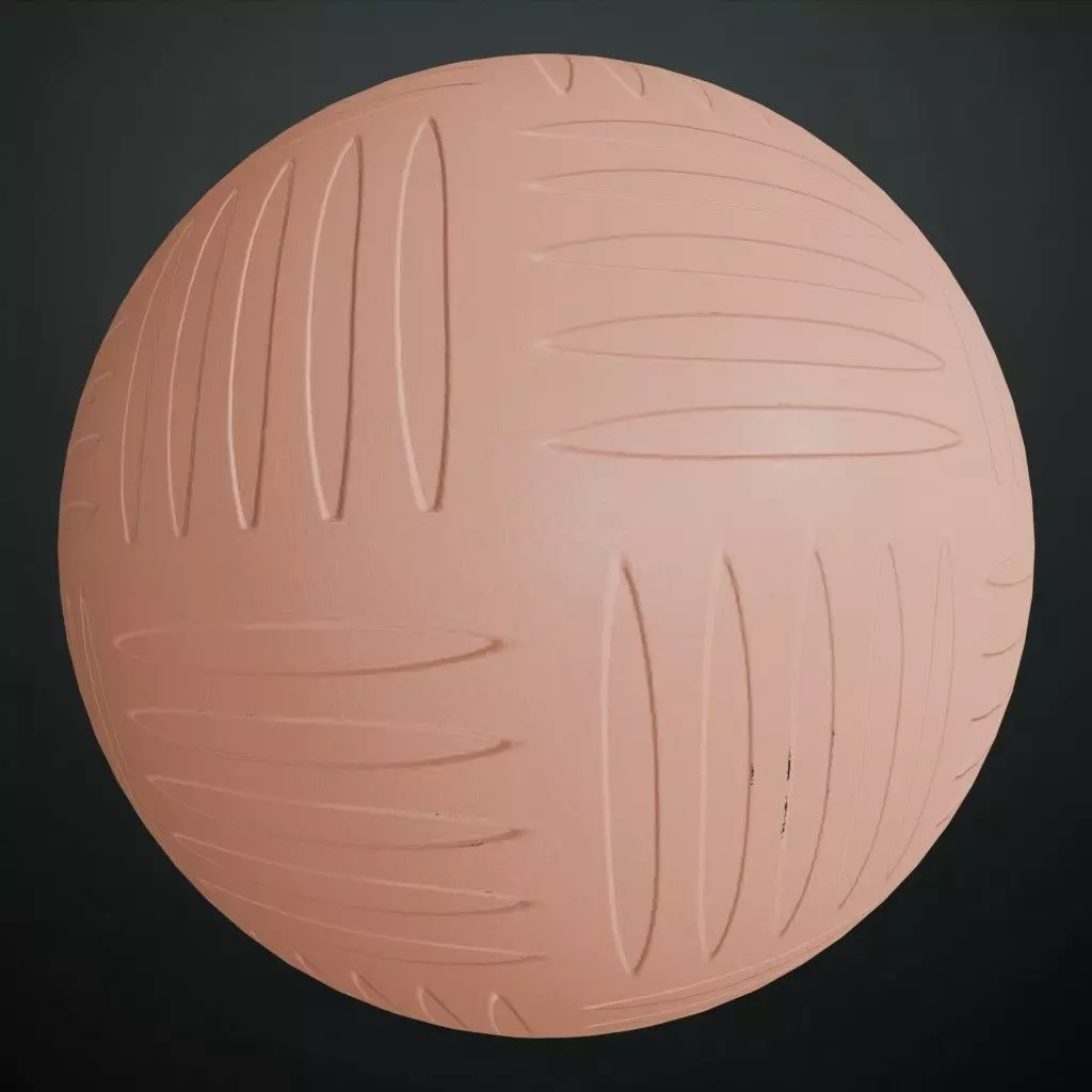Salmon Anti-Slip Grooved Floor Texture PBR Seamless Texture_0