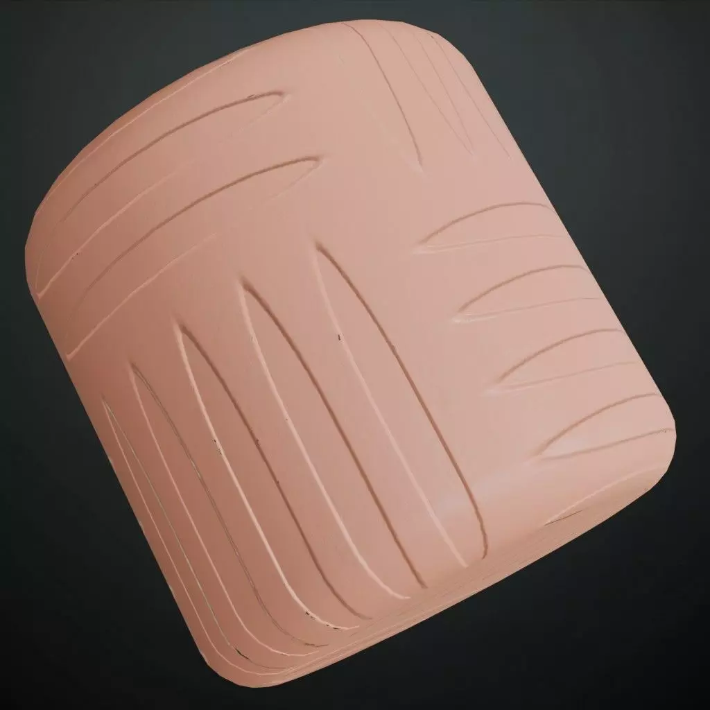 Salmon Anti-Slip Grooved Floor Texture PBR Seamless Texture_1