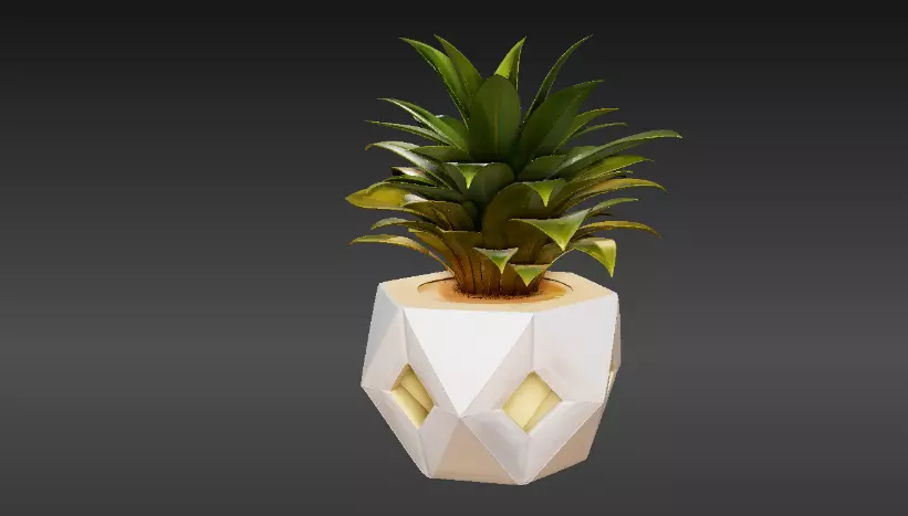 Modern Geometric Planter 3D Print Model Decorative Home Low-poly 3D model_3