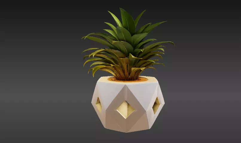 Modern Geometric Planter 3D Print Model Decorative Home Low-poly 3D model_10