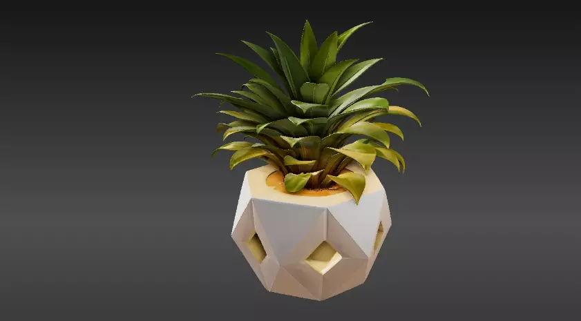 Modern Geometric Planter 3D Print Model Decorative Home Low-poly 3D model_1