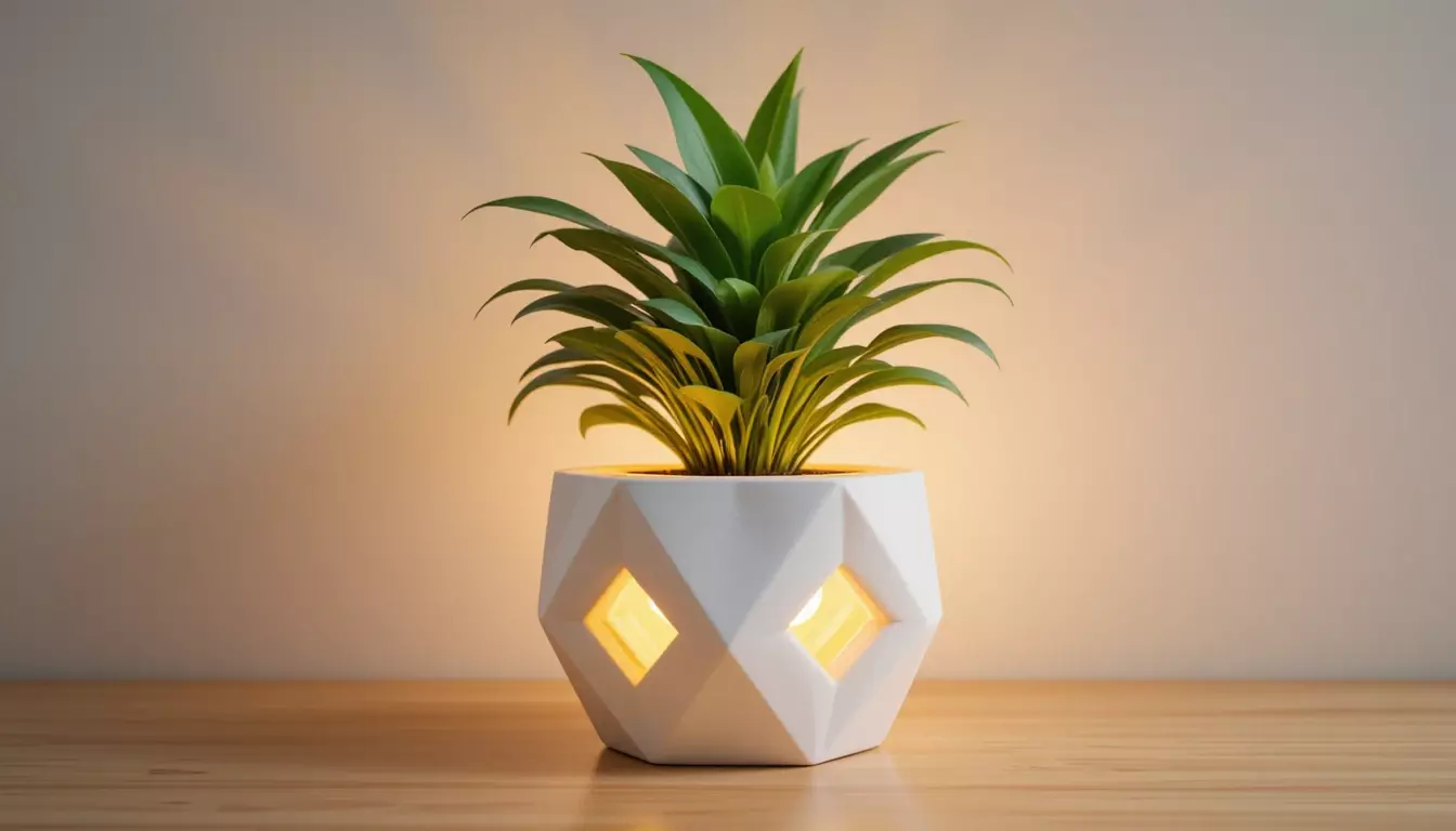 Modern Geometric Planter 3D Print Model Decorative Home Low-poly 3D model_0