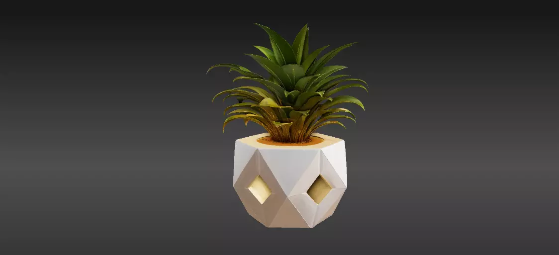 Modern Geometric Planter 3D Print Model Decorative Home Low-poly 3D model_4