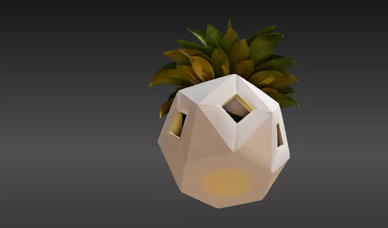 Modern Geometric Planter 3D Print Model Decorative Home Low-poly 3D model_9