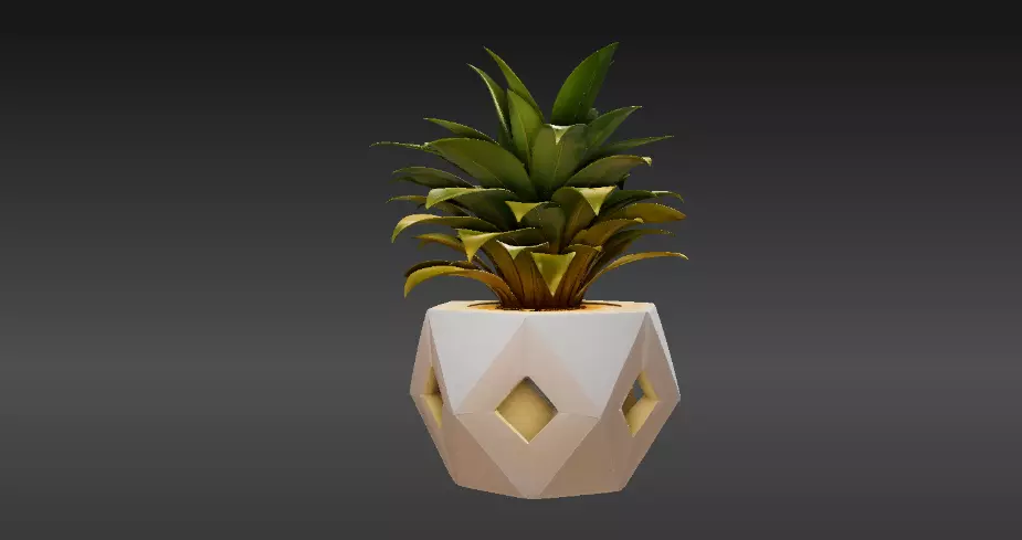 Modern Geometric Planter 3D Print Model Decorative Home Low-poly 3D model_5