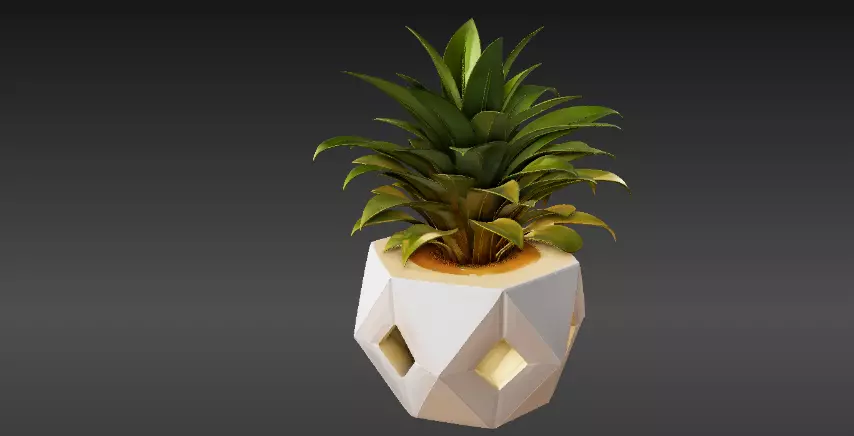 Modern Geometric Planter 3D Print Model Decorative Home Low-poly 3D model_2
