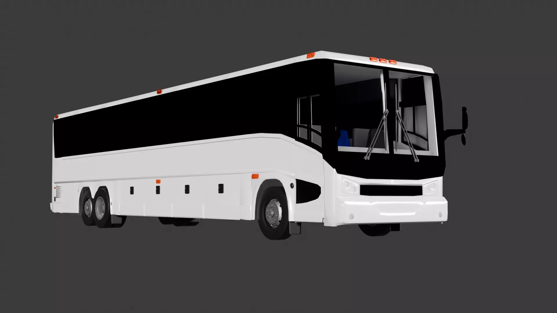 Charter Bus 3D Model 3D model