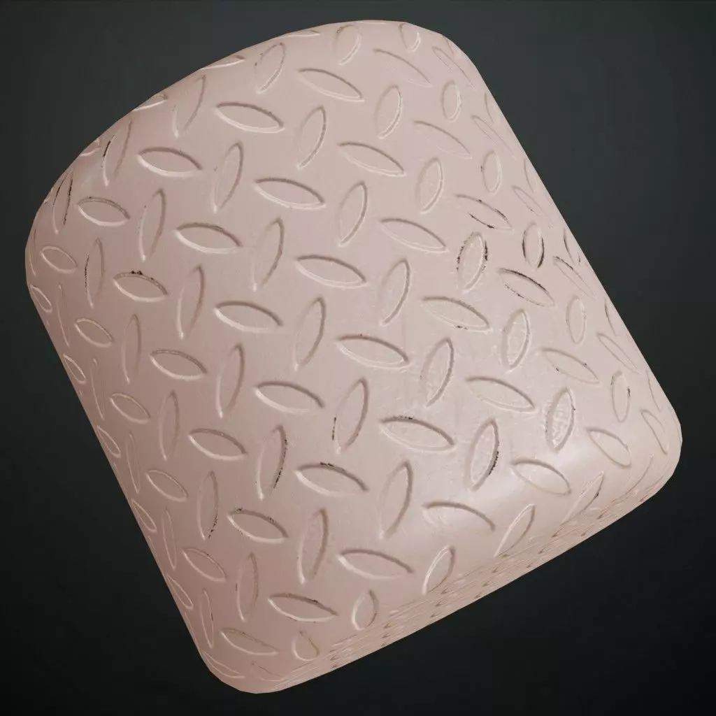 Pale Copper Metal Diamond Tread Plate PBR Seamless Texture_1