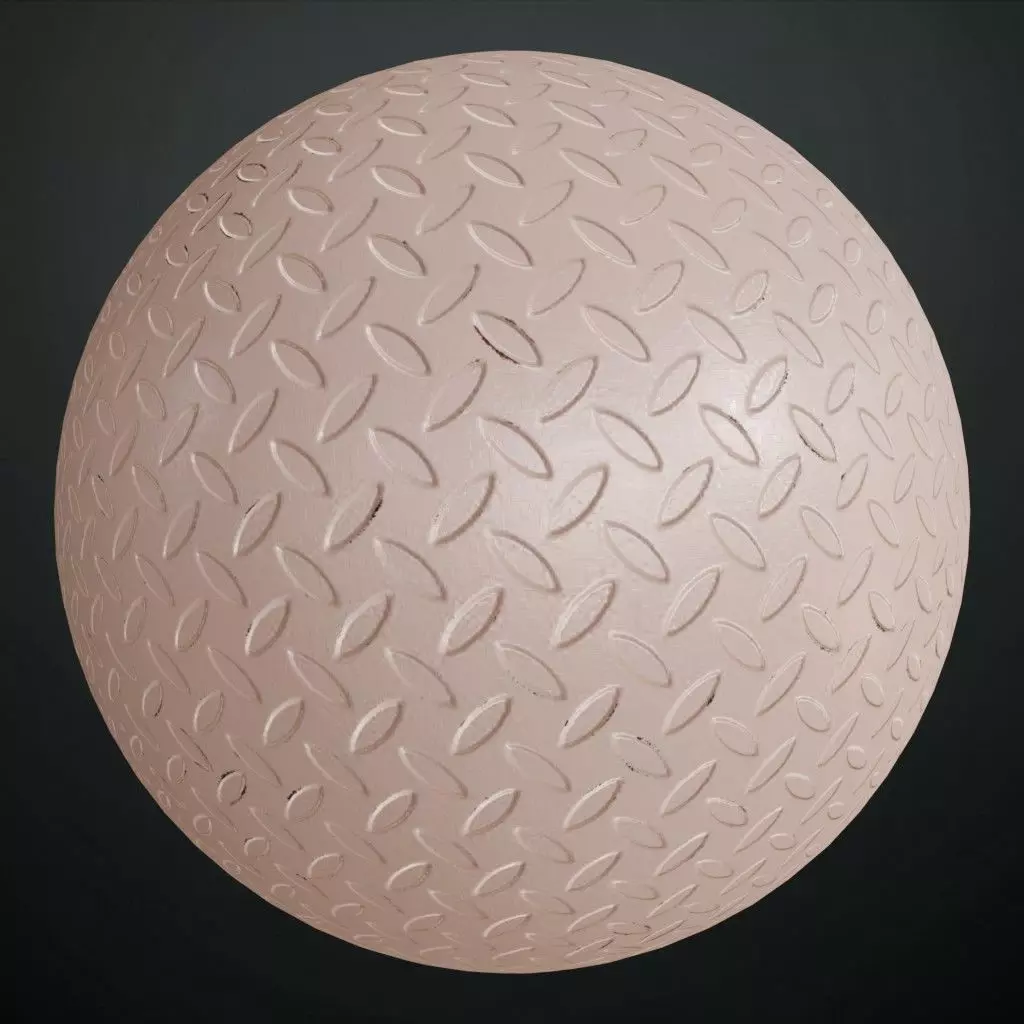 Pale Copper Metal Diamond Tread Plate PBR Seamless Texture_0