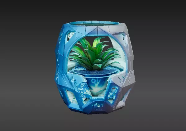 Modern Planter Lamp 3D Print Model Decorative Home 3D model_1