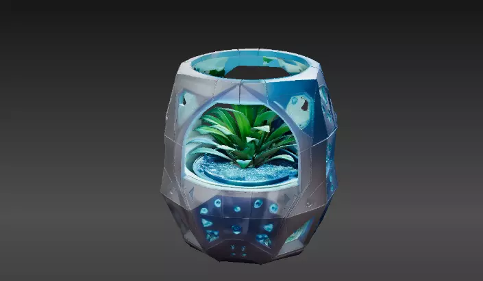 Modern Planter Lamp 3D Print Model Decorative Home 3D model_7