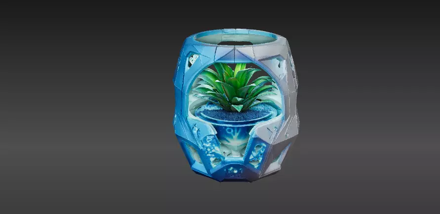Modern Planter Lamp 3D Print Model Decorative Home 3D model_9