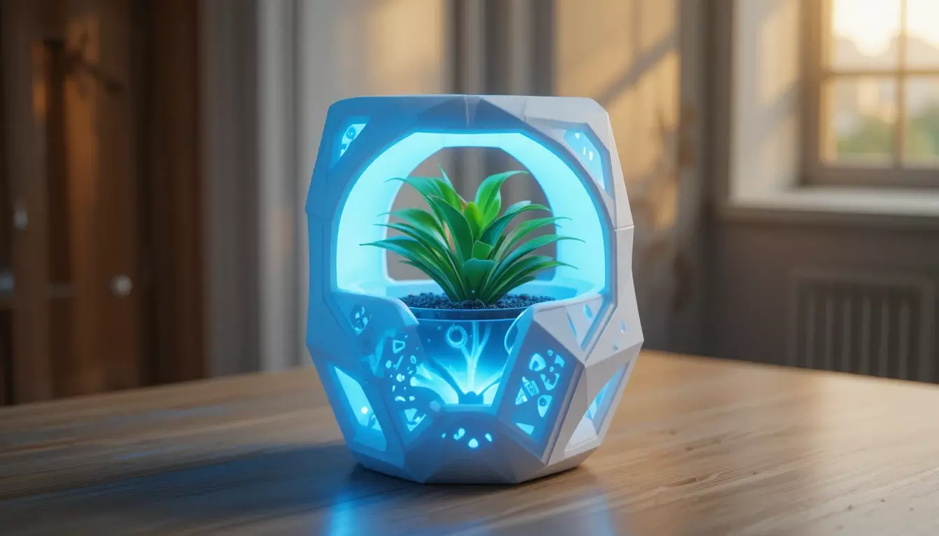Modern Planter Lamp 3D Print Model Decorative Home 3D model_0