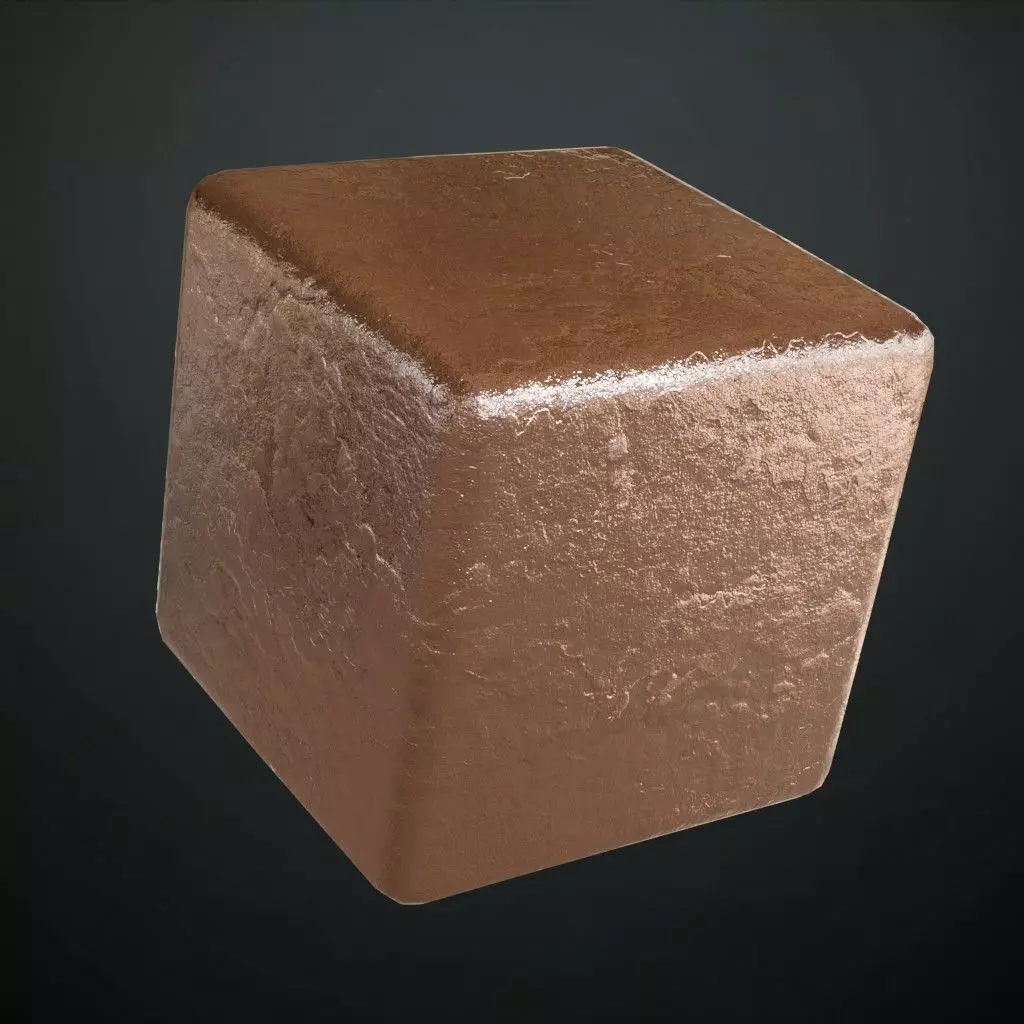Smudged High-Gloss Copper Texture PBR Seamless Texture_4