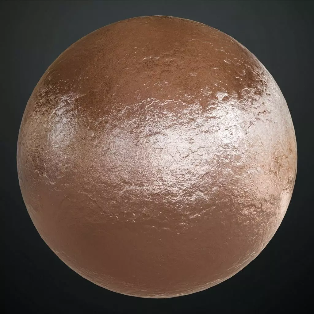 Smudged High-Gloss Copper Texture PBR Seamless Texture_0