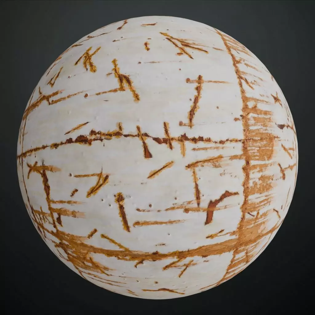 Scratched White Painted Corroded Iron Sheet PBR Seamless Texture_0