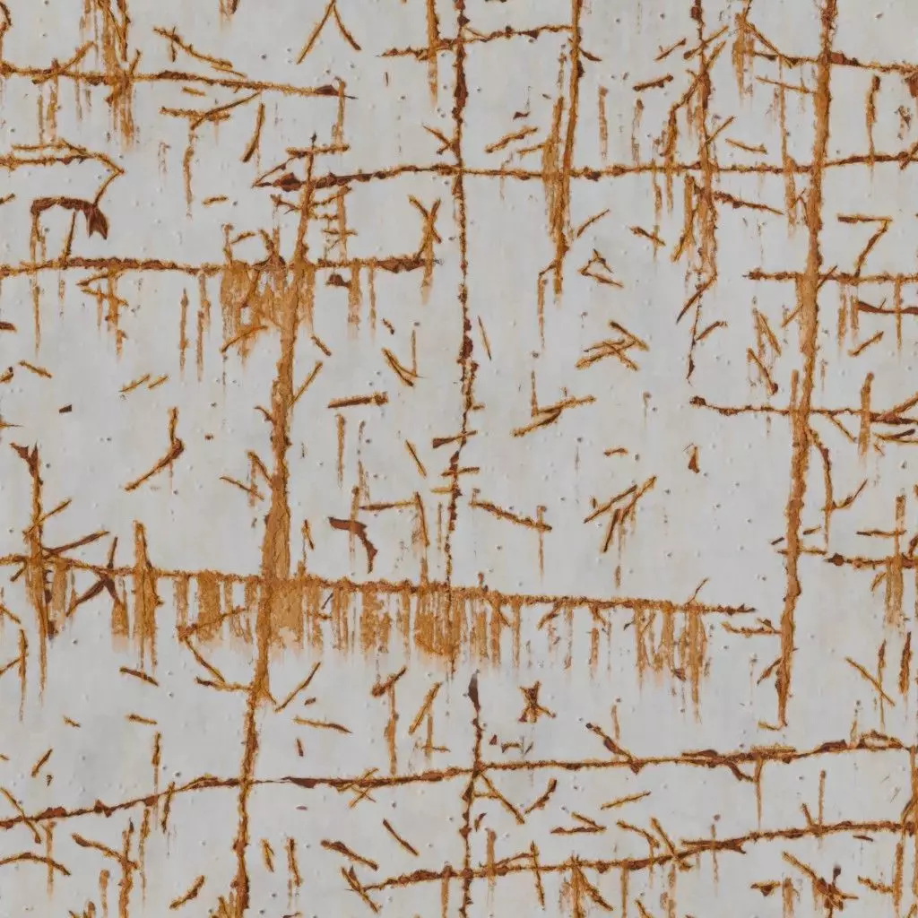 Scratched White Painted Corroded Iron Sheet PBR Seamless Texture_2